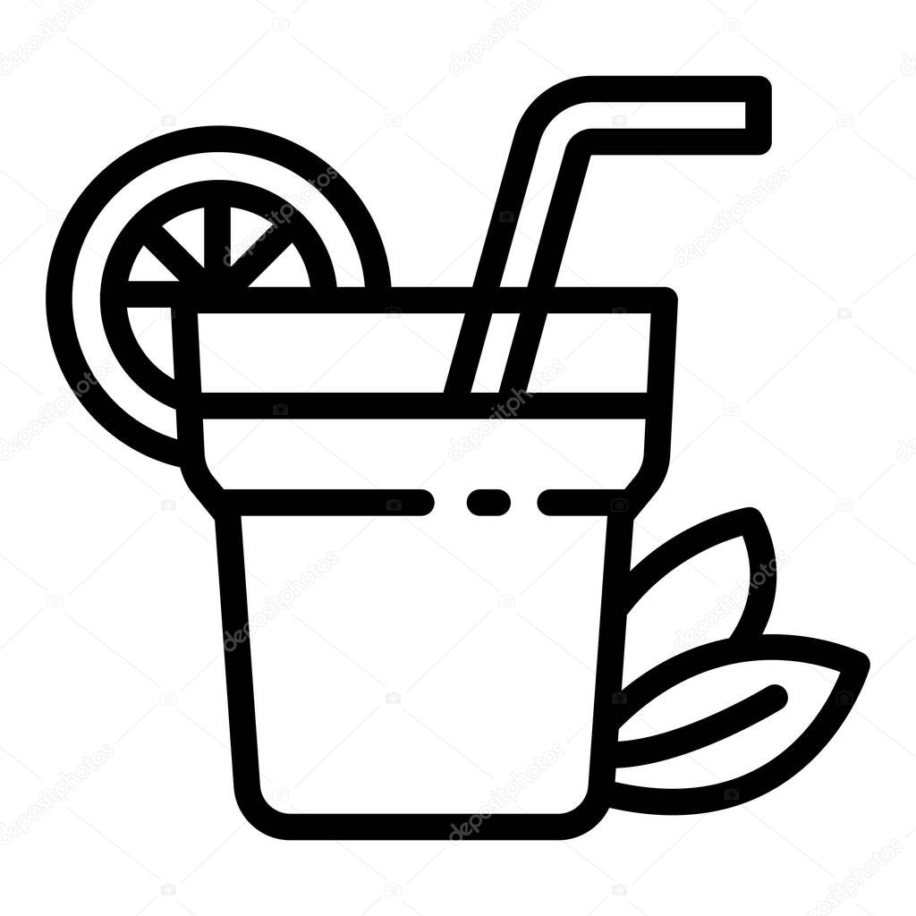 Cocktail icon, outline style
