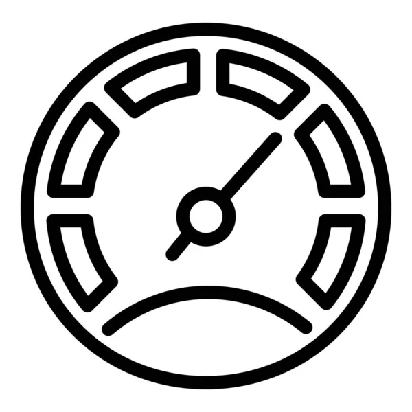 Auto snelheidsmeter pictogram, omtrek stijl — Stockvector