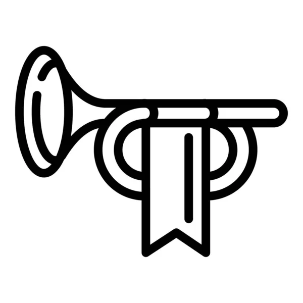 Royal trumpet ikon, kontur stil — Stock vektor