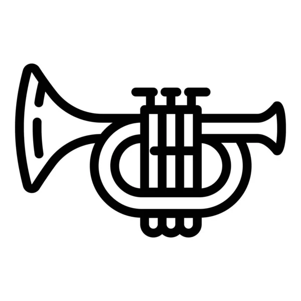 Music trumpet icon, outline style — Stock Vector