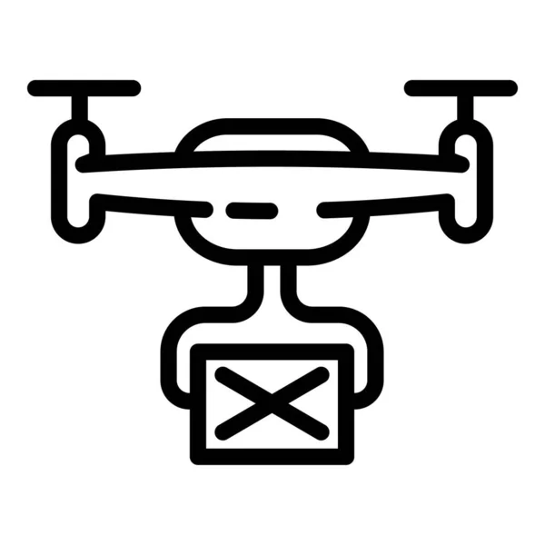Parcel entrega drone ícone, estilo esboço —  Vetores de Stock