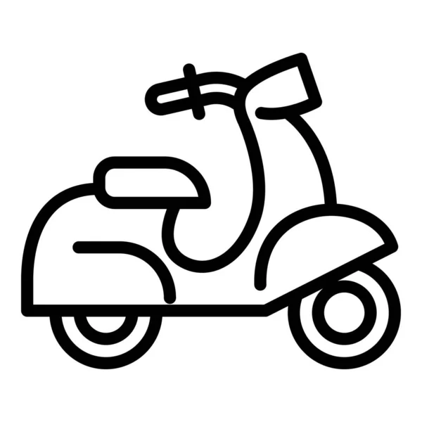 Icône de scooter italienne, style contour — Image vectorielle