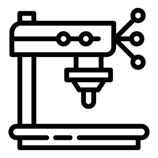 Icône de machine de forage d'usine, style contour — Image vectorielle