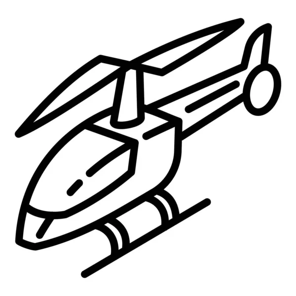 Icono de helicóptero militar, estilo de esquema — Vector de stock