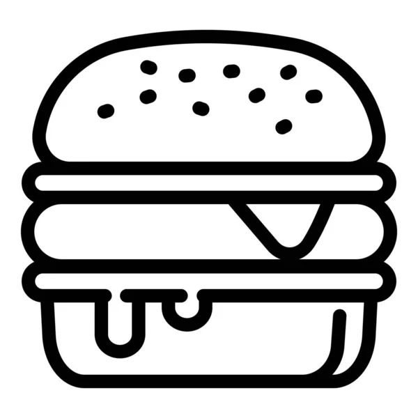 Burger ikona, styl osnovy — Stockový vektor
