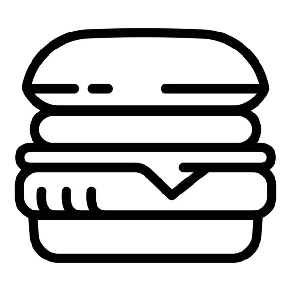 Chutný burger ikona, obrys styl — Stockový vektor