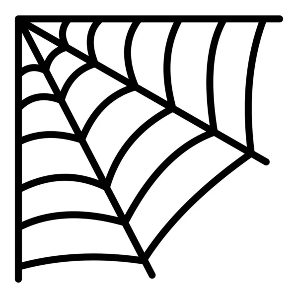 Narożna ikona pająka, styl konturu — Wektor stockowy
