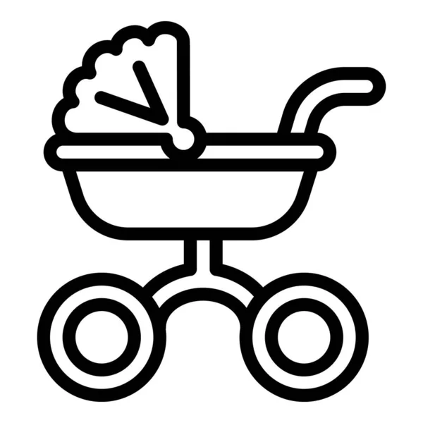 Ref. Baby waggon icon, outline style — стоковый вектор