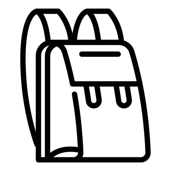 Backpack bag icon, outline style — Stock Vector