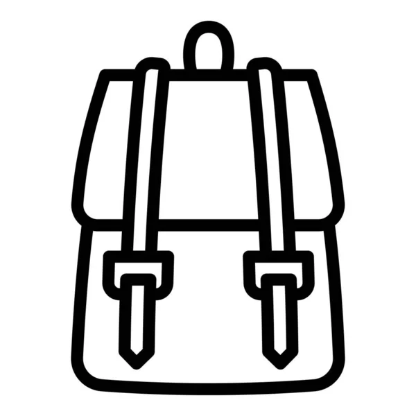 Textil icono de la mochila, estilo de contorno — Vector de stock