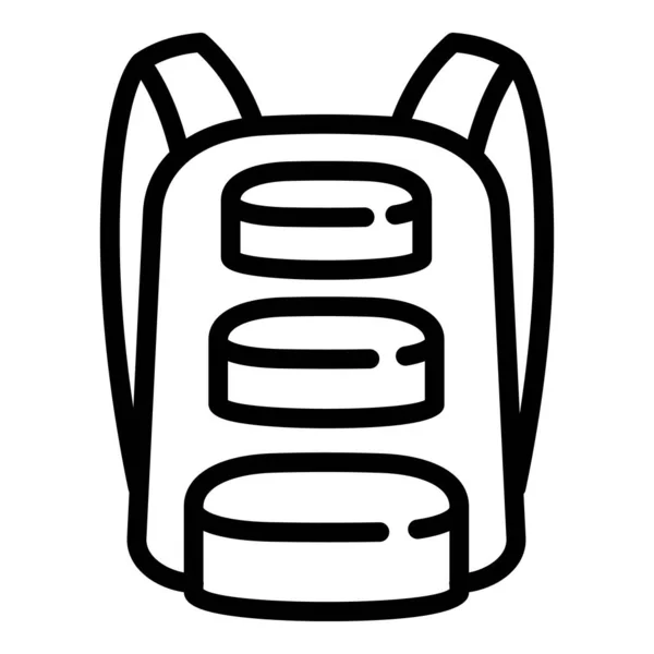 Modern backpack icon, outline style — Stock Vector