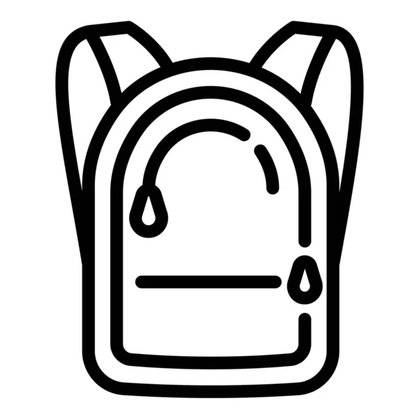 Icono de la mochila con cremallera, estilo de esquema — Vector de stock