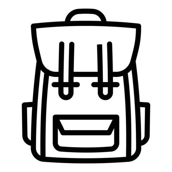 Llevar el icono de la mochila, el estilo del esquema — Vector de stock