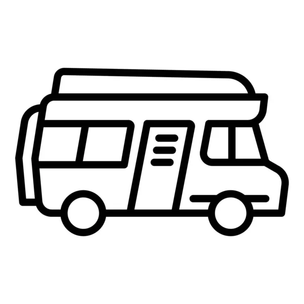 Motorhome icon, outline style — Stock Vector