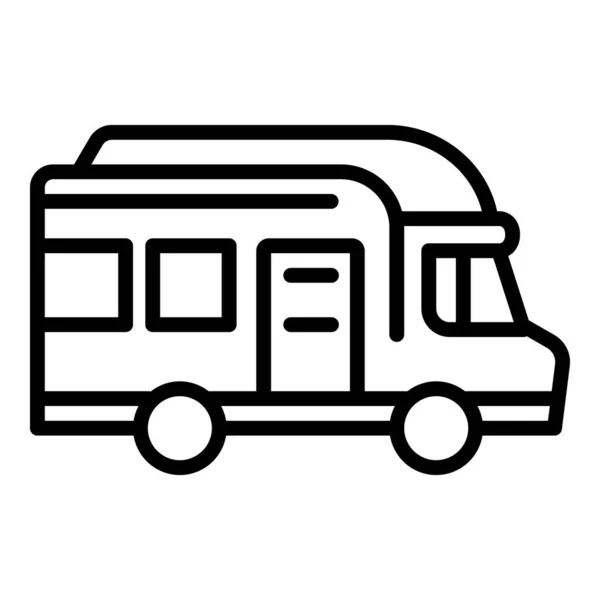 Иконка грузовика лагеря, стиль контура — стоковый вектор