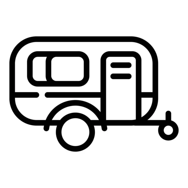 Icono del remolque de autocaravanas, estilo de esquema — Vector de stock
