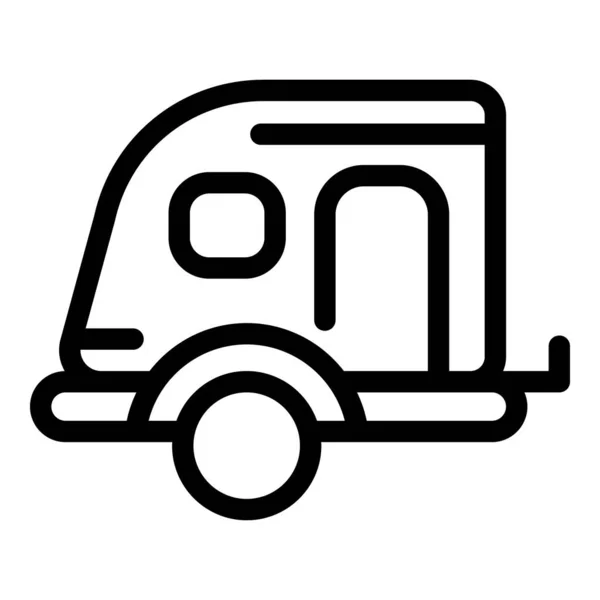 Caravan trailer icon, outline style — Stock Vector