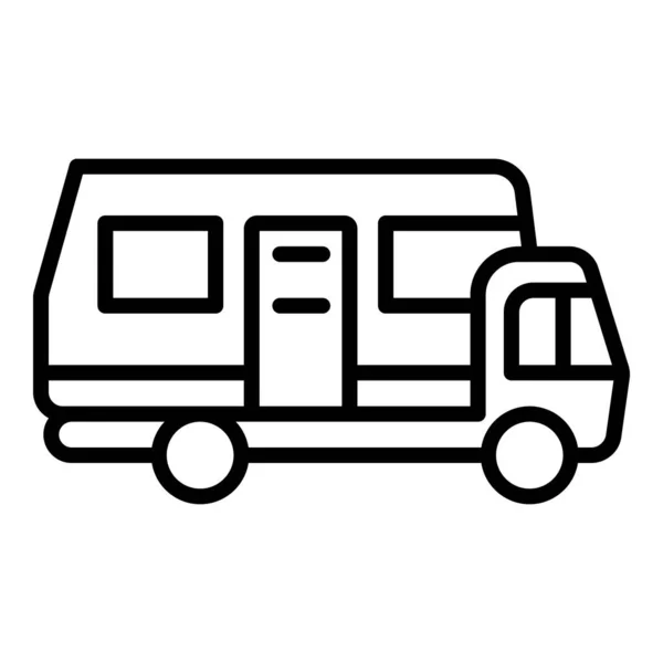 Иконка автобуса Motorhome, стиль контура — стоковый вектор