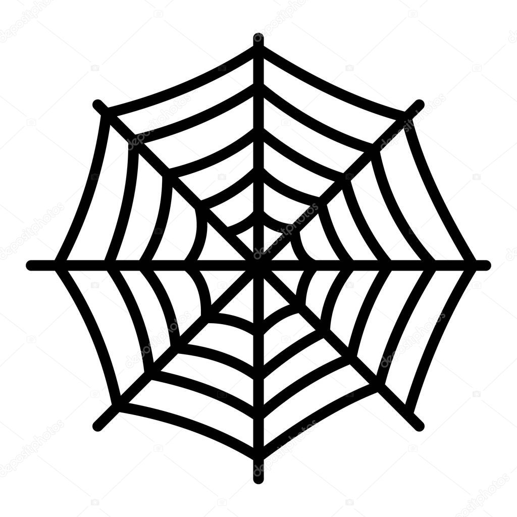Round spider web icon, outline style
