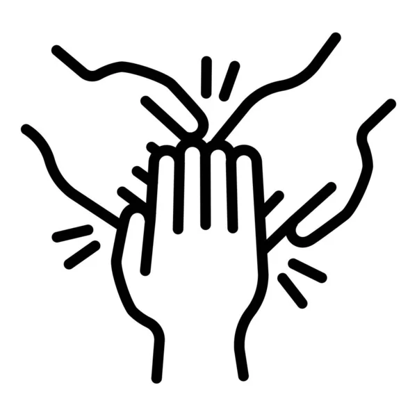 Trabalho em equipe de coesão mãos ícone, estilo esboço — Vetor de Stock