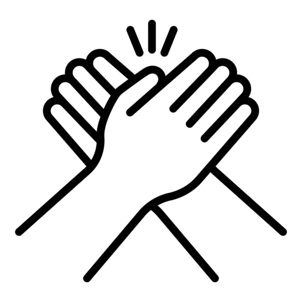 Ikona Přátelství ruce soudržnosti, obrys stylu — Stockový vektor