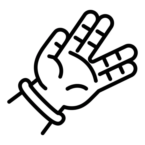 Hiphop ręka znak ikona, styl zarys — Wektor stockowy