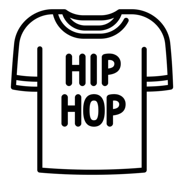 Icona della maglietta Hiphop, stile contorno — Vettoriale Stock