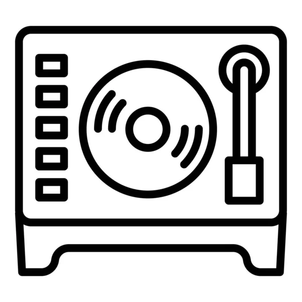 Vinyl disc speler icoon, outline stijl — Stockvector