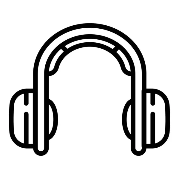 Icono de auriculares de música, estilo de esquema — Vector de stock