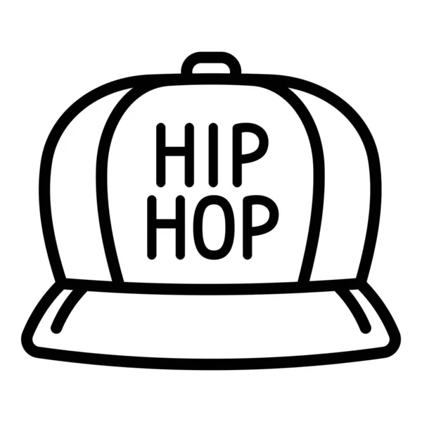 Hiphop cap icon, outline style — Stock Vector