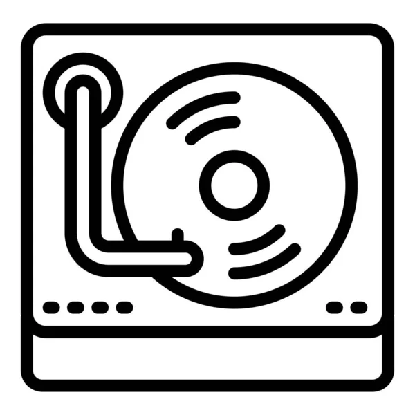 Retro vinylspelare ikon, kontur stil — Stock vektor
