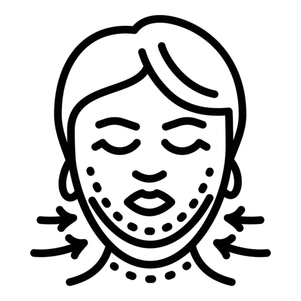 Ícone de correção facial, estilo esboço —  Vetores de Stock