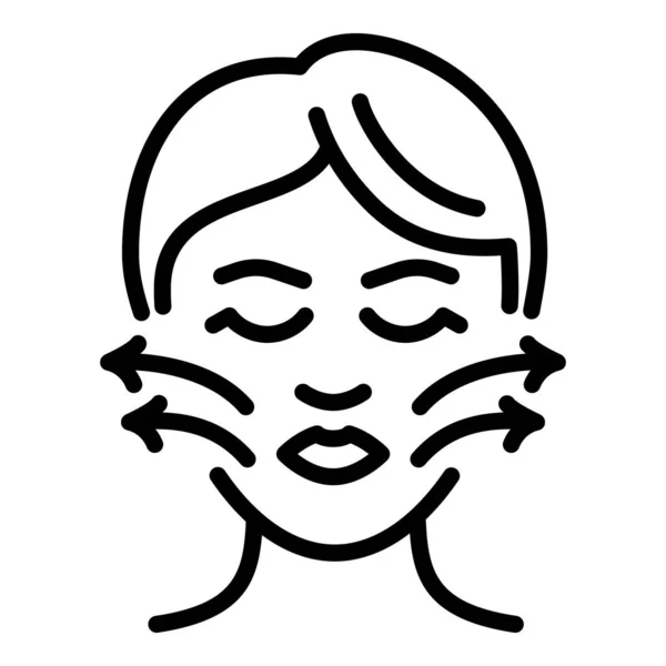 Icona di correzione del viso della pelle, stile contorno — Vettoriale Stock