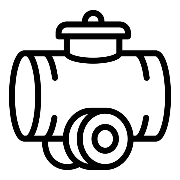 Tractor cistern icon, outline style — Stock Vector