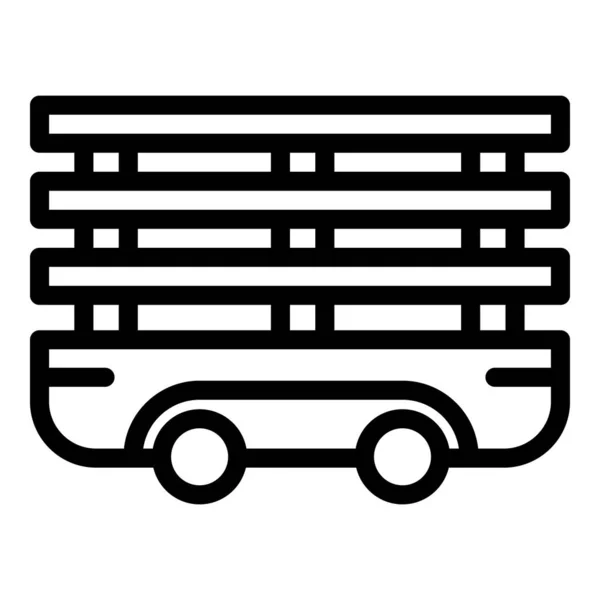 Farm empty trailer icon, outline style — Stock Vector