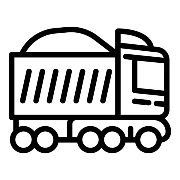 Farming truck icon, outline style — ストックベクタ