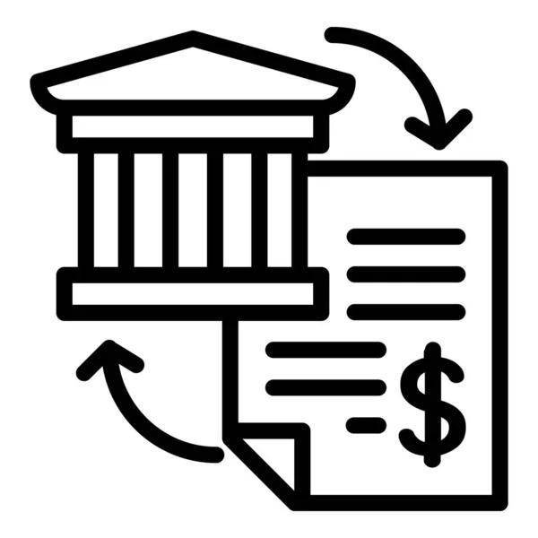 Ikona sestavy bankovních výdajů, styl osnovy — Stockový vektor