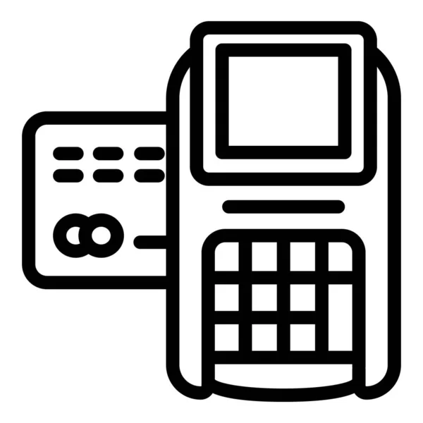Ícone do terminal digital do pagamento, estilo do esboço —  Vetores de Stock