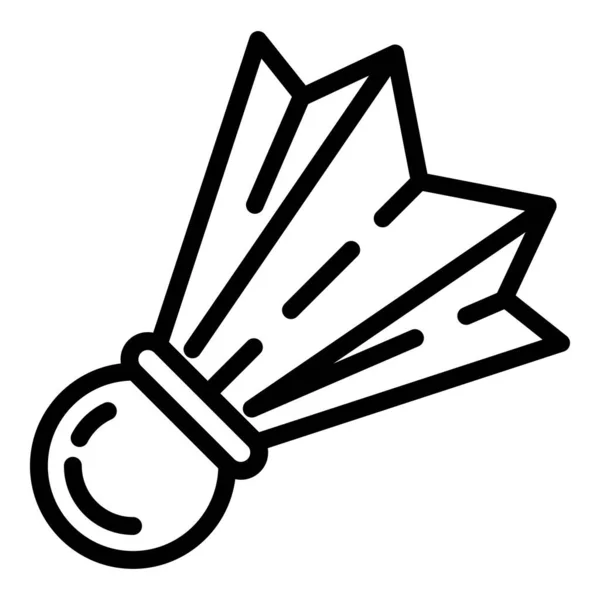 Training shuttlecock icoon, outline stijl — Stockvector