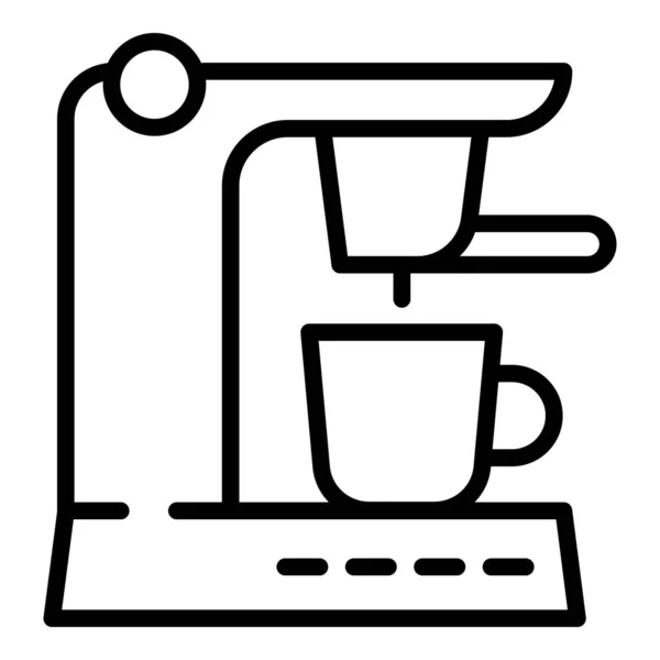Icona caffettiera, stile contorno — Vettoriale Stock