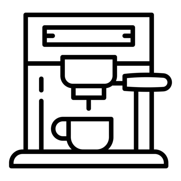 Icona macchina da caffè digitale, stile contorno — Vettoriale Stock