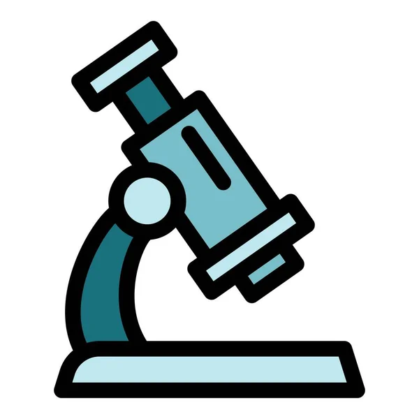 Medical microscope icon, outline style — Stock Vector