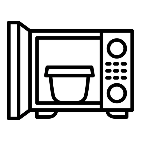 Open microwave icon, outline style — Stock Vector