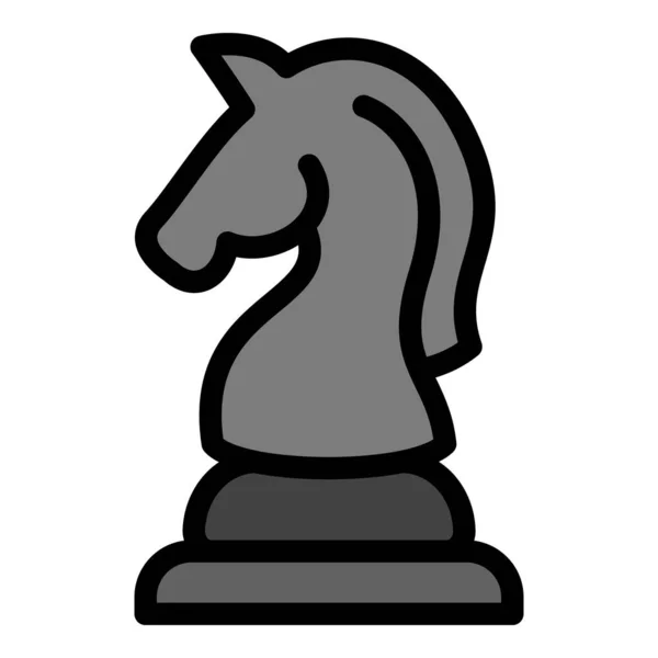 Sakk lovag ikon, körvonalazott stílus — Stock Vector