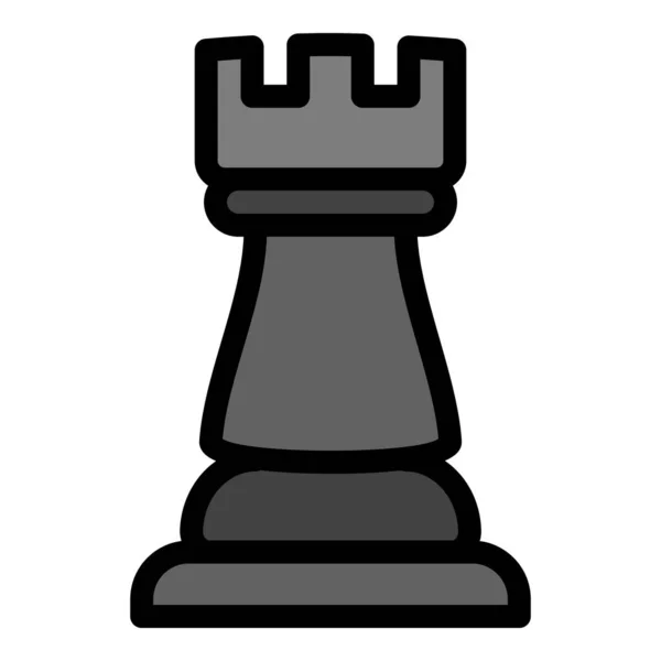Icône de la tour noire, style contour — Image vectorielle