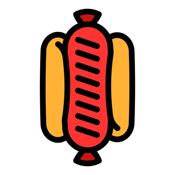 Ícone de cachorro quente grelhado, estilo esboço —  Vetores de Stock