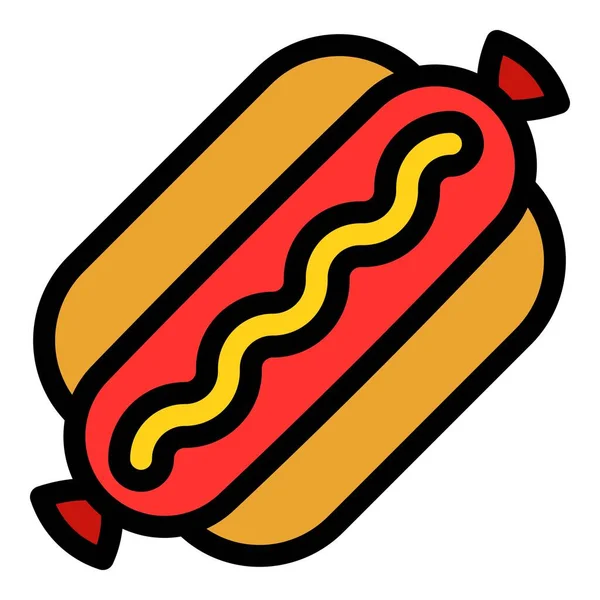 Icône de hot dog américain, style contour — Image vectorielle