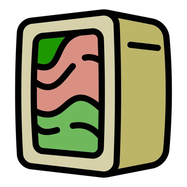Salmón sushi roll icono, estilo contorno — Vector de stock