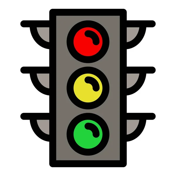 Közlekedési lámpák ikon, körvonalazott stílus — Stock Vector