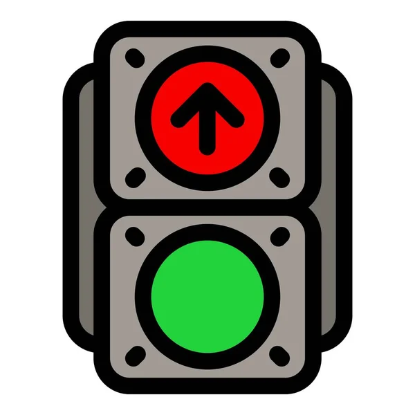 Gyalogos közlekedési lámpák ikon, körvonalazott stílus — Stock Vector
